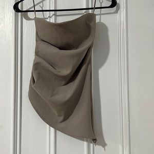 Zara grey draped tube top (size S)